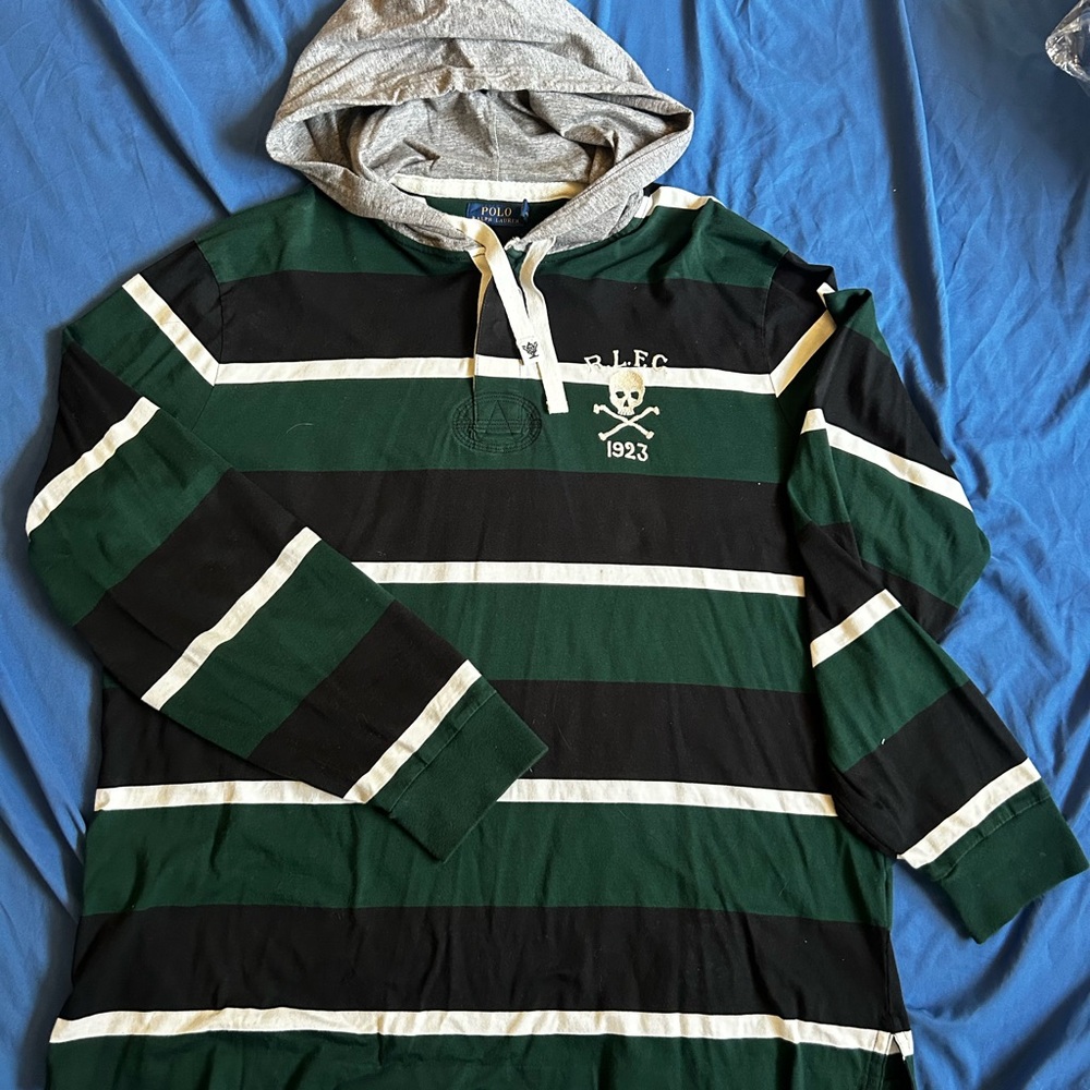 Polo by Ralph Lauren Green and Black Hooded Sweatshirt